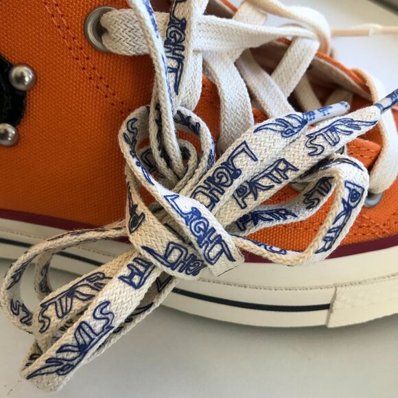 NIB Converse Come Tees x Chuck 70 Hi Top Sneakers Star Light Path Orange- Mens 4 - Picture 5 of 10